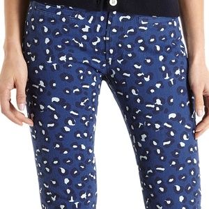 APC Blue Leopard Print Cotton Pants Skinny 28